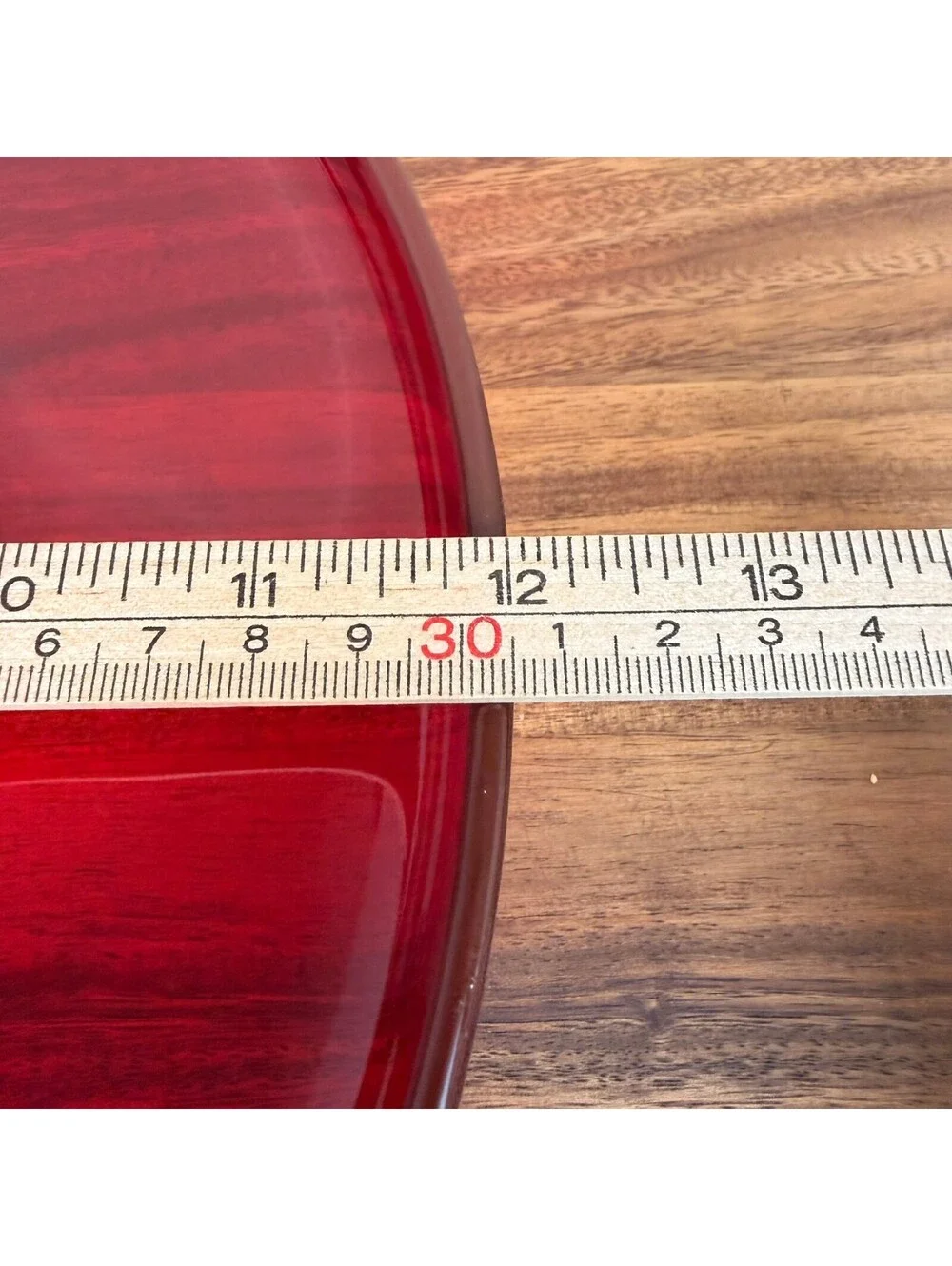 Vintage MCM Amberina Red Glass Pedestal Cake Stand 12
